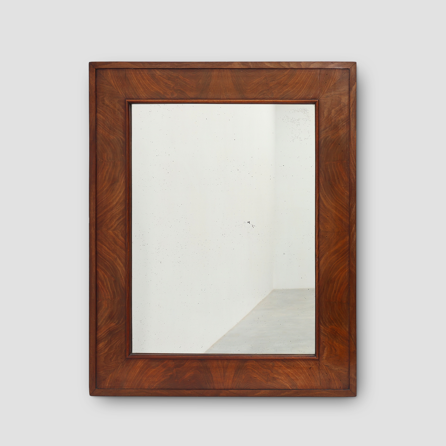 Antique rectangular walnut wall mirror, France ca. 1880-img